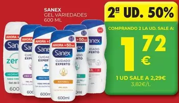Oferta de Sanex - Gel Variedades por 2,29€ en CashDiplo