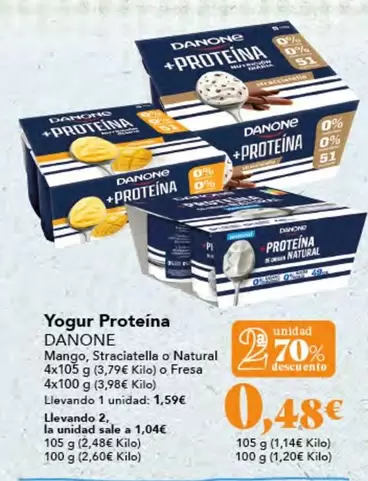 Oferta de Danone - Yogur Proteina por 1,59€ en Gadis