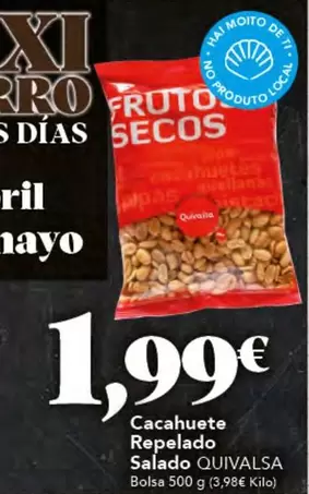 Oferta de Quivalsa - Cacahuete Repelado Salado por 1,99€ en Gadis