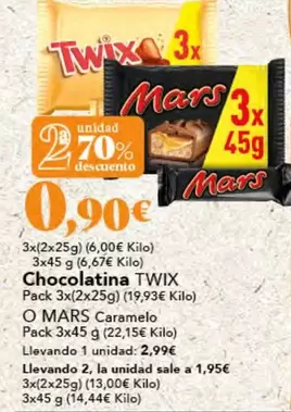 Oferta de Twix - Chocolatina por 2,99€ en Gadis