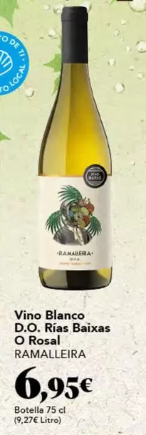 Oferta de Blanco - Vino  D.o. Rias Baixas por 6,95€ en Gadis