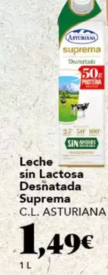Oferta de Suprema - Leche Sin Lactosa Desnatada por 1,49€ en Gadis