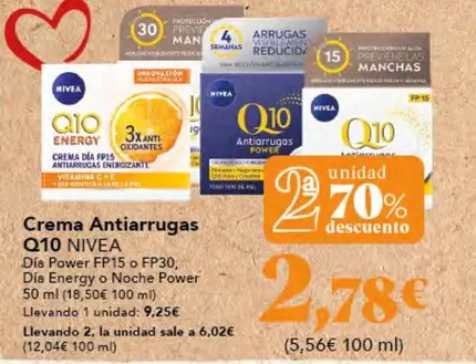 Oferta de Nivea - Crema Antiarrugas Q10 por 9,25€ en Gadis