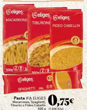 Oferta de Ifa Eliges - Pasta por 0,75€ en Gadis