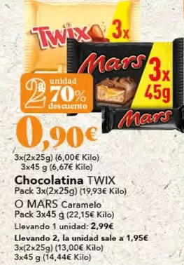 Oferta de Twix - Chocolatina por 2,99€ en Gadis