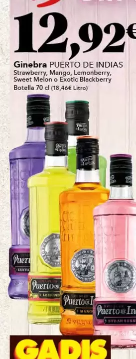 Oferta de Puerto de Indias - Ginebra por 12,92€ en Gadis