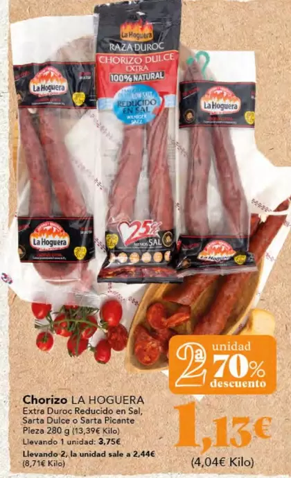 Oferta de La hoguera - Chorizo por 2,75€ en Gadis