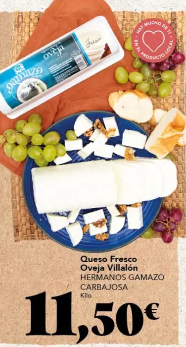 Oferta de Queso Fresco Oveja Villalon por 11,5€ en Gadis