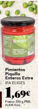 Oferta de Eliges - Pimientos Piquillo Enteros Extra por 1,69€ en Gadis