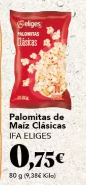 Oferta de Ifa Eliges - Palomitas De Maiz Clasicas por 0,75€ en Gadis