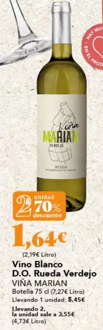 Oferta de Viña Marian - Vino Blanco D.o. Rueda Verdejo por 1,64€ en Gadis