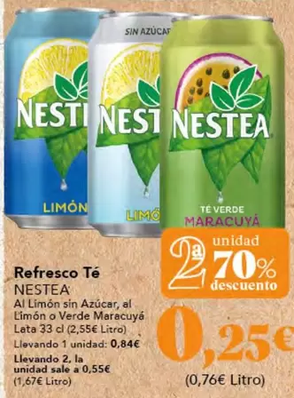 Oferta de Nestea - Refresco Te por 0,84€ en Gadis