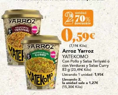 Oferta de Yatekomo - Arroz por 1,95€ en Gadis
