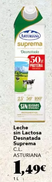 Oferta de La Asturiana - Leche Sin Lactosa Desnatada Suprema por 1,49€ en Gadis