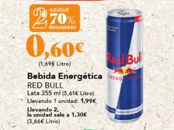 Oferta de Red Bull - Bebida Energetica por 1,99€ en Gadis
