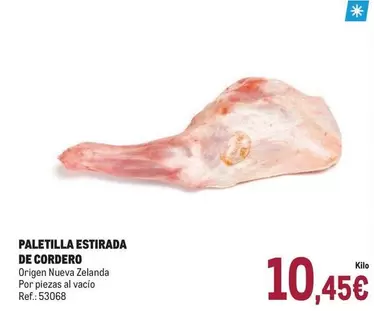 Oferta de Origen - Paletilla Estirada De Cordero por 10,45€ en Makro