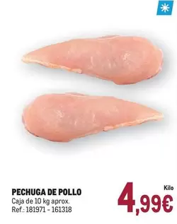 Oferta de Pechuga De Pollo por 4,99€ en Makro