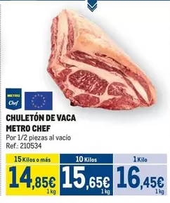 Oferta de Chef - Chuletón De Vaca por 16,45€ en Makro