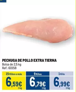 Oferta de Pechuga De Pollo Extra Tierna por 6,99€ en Makro