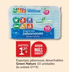 Oferta de Nature - Esponjas Jabónosas Desechables 10 Unidades en Consum