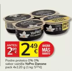 Oferta de Danone - Postre Proteico 0% 0% Sabor Vainilla por 2,49€ en Consum