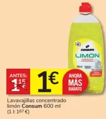 Oferta de Consum - Lavavajillas Concentrado Limon por 1€ en Consum
