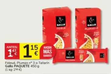 Oferta de Gallo - Fildeu, Plumas N° 3 O Tallarin por 1,15€ en Consum