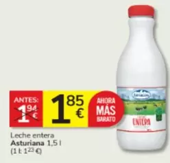 Oferta de La Asturiana - Leche Entera por 1,85€ en Consum