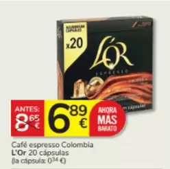 Oferta de Mas - Cafe Espresso Colombia por 6,89€ en Consum