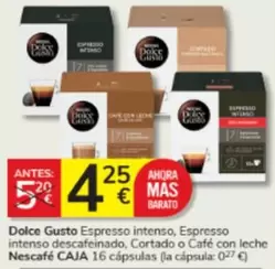 Oferta de Nescafé - Dolce Gusto Espresso Intenso, Espresso Intenso Descafeinado, Cortado O Café Con Leche por 4,25€ en Consum