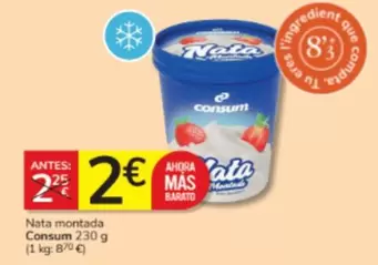 Oferta de Consum - Nata Montada por 2€ en Consum