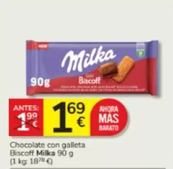 Oferta de Milka - Chocolate Con Galleta Biscoff por 1,69€ en Consum