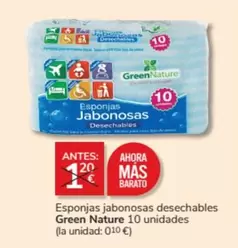 Oferta de Nestlé - Esponjas Jabónosas Desechables Green Nature 10 Unidades en Consum