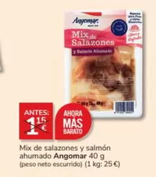 Oferta de Angomar - Mix De Salazones Y Salmon Ahumado por 1€ en Consum