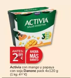 Oferta de Danone - Activia Con Mango Y Papaya Con Soja en Consum