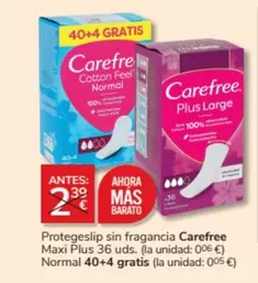 Oferta de Carefree - Protegeslip Sin Fragancia Maxi Plus en Consum