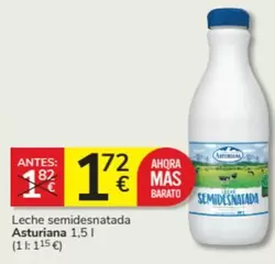 Oferta de La Asturiana - Leche Semidesnatada por 1,72€ en Consum