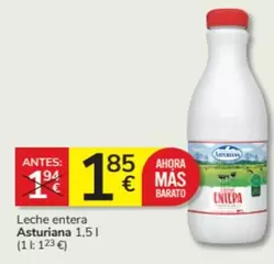 Oferta de La Asturiana - Leche Entera por 1,85€ en Consum