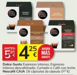 Oferta de Espresso - Dolce Gusto  Intenso,  Intenso Descafeinado, Cortado O Cafe Con Leche Nescafe por 4,25€ en Consum