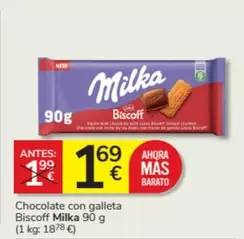 Oferta de Milka - Chocolate Con Galleta Biscoff por 1,69€ en Consum