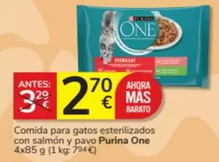 Oferta de Purina One - Comida Para Gatos Esterilizados Con Salmon Y Pavo por 2,7€ en Consum