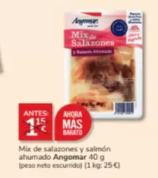Oferta de Angomar - Mix De Salazones Y Salmón Ahumado por 1€ en Consum