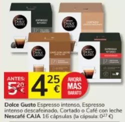 Oferta de Espresso - Dolce Gusto  Intenso,  Intenso Descafeinado, Cortado O Café Con Leche Nescafe por 4,25€ en Consum