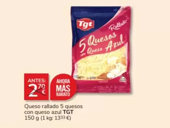 Oferta de Tgt - Queso Rallado 5 Quesos Con Queso Azul en Consum