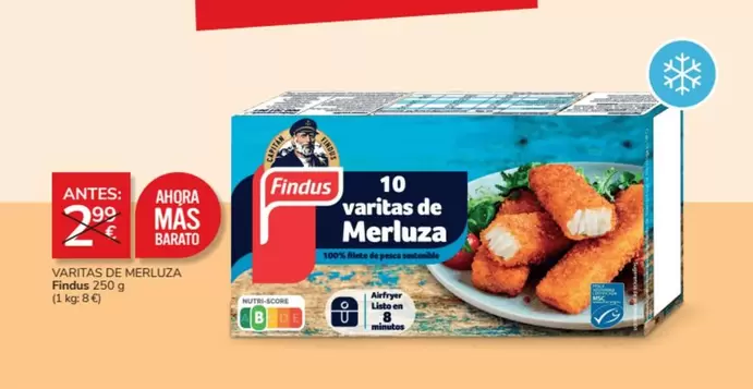Oferta de Findus - Varitas De Merluza por 2€ en Consum