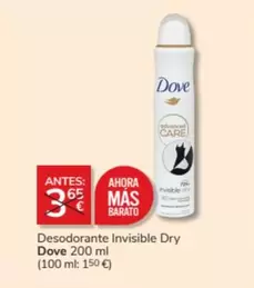 Oferta de Dove - Desodorante Invisible Dry por 3€ en Consum