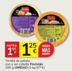 Oferta de Floristan - Tortilla De Patata Con O Sin Cebolla por 1,25€ en Consum