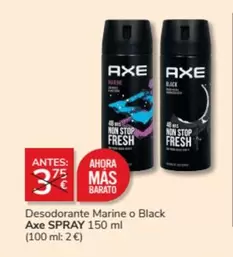 Oferta de Axe - Desodorante Marine O Black por 3€ en Consum