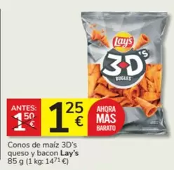 Oferta de Lay's - Conos De Maiz 3d's Queso Y Bacon por 1,25€ en Consum