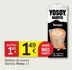 Oferta de YoSoy - Bebida De Avena Barista por 1,49€ en Consum